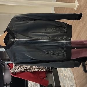 Black Bomber Pleather Jacket